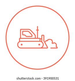 Bulldozer line icon.