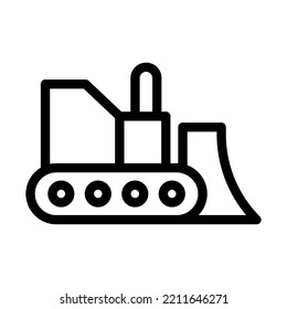 gráfico vectorial de ilustración de icono de línea de bulldozer
