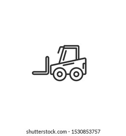 Bulldozer line icon in simple design on a white background