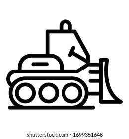 Bulldozer loader icon. Outline bulldozer loader vector icon for web design isolated on white background