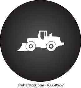 Bulldozer loader sign simple icon on  background