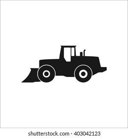 Bulldozer loader sign simple icon on  background