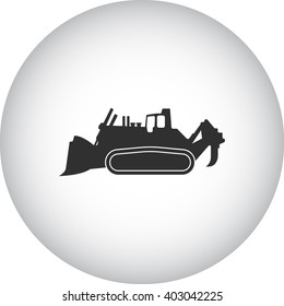 Bulldozer loader sign simple icon on  background