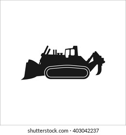 Bulldozer loader sign simple icon on  background