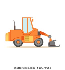 Bulldozer Loader Truck Machine , Part Of Roadworks And Construction Site Series Of Vector Illustrations