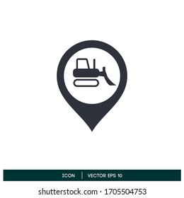 bulldozer location icon design element vector eps 10