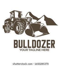 Bulldozer logo design template design vector