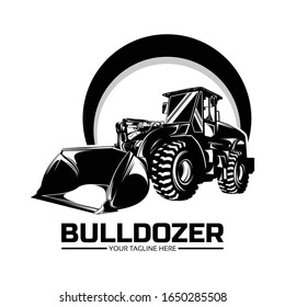 Bulldozer logo design template design vector