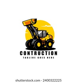 bulldozer logo design vector for contruction company