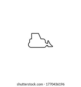 bulldozer logo icon design with simple line art style