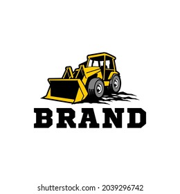 bulldozer logo template perfect for companies engaged in construction