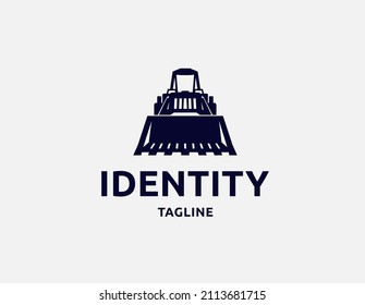 Bulldozer logo template vector. Heavy equipment logo vector for a construction company. 