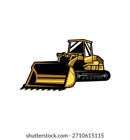 bulldozer machine design illustration template