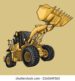 bulldozer machine template illustration design