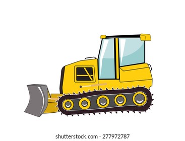 Bulldozer. Major Construction. Vector Illustration. EPS10.