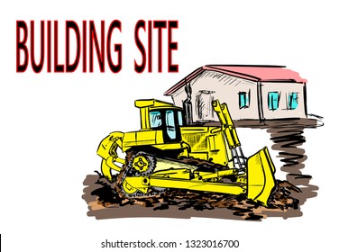 bulldozer on the building site