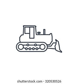 bulldozer outline icon 