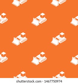 Bulldozer pattern vector orange for any web design best