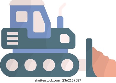 bulldozer pushing dirt concept, powerful dozer demolition  pushing machines vector icon design, Handyman Services symbol, House Repairing sign, Civil Engineering and Building Contractor illustration
