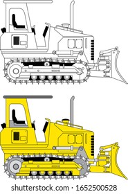 Bulldozer side view vector illustration