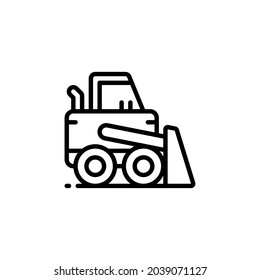 Bulldozer Silhouette Icon On White Background