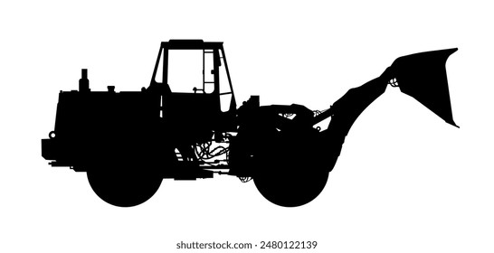 bulldozer silhouette - vector illustration	