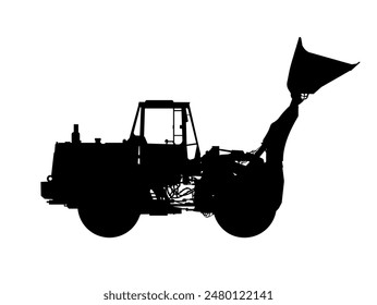 bulldozer silhouette - vector illustration	