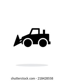 Bulldozer simple icon on white background. Vector illustration.