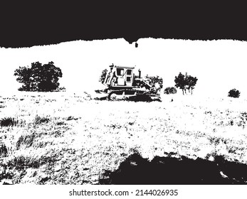 Bulldozer-Bodenbearbeitung im Wald