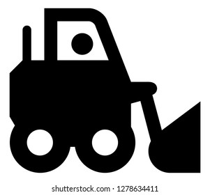 Bulldozer Tractor Vector Icon