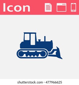 bulldozer vector flat icon