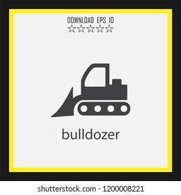 bulldozer  vector icon