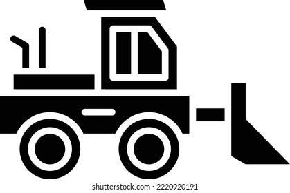 Icono vectorial del bulldozer. Se puede usar para imprimir, móviles y aplicaciones web.