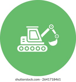 Bulldozer vector icon. Can be used for printing, mobile and web applications.