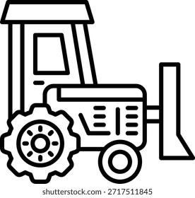 Ícone de vetor Bulldozer. Pode ser usado para impressão, aplicativos móveis e da Web.