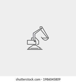 Bulldozer vector icon illustration sign