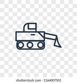 Bulldozer vector icon isolated on transparent background, Bulldozer logo concept