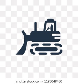 Bulldozer vector icon isolated on transparent background, Bulldozer transparency concept can be used web and mobile