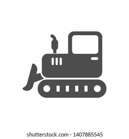 bulldozer vector icon isolated on white background. bulldozer flat icon for web, mobile and user interface design