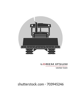 Bulldozer vector icon isolated on background. Vector illustration.
