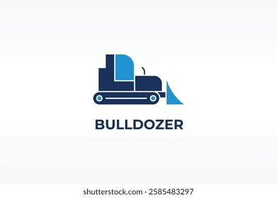 Bulldozer vector, icon or logo sign isolated symbol illustration