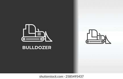 Bulldozer Vector, Icon Or Logo Sign Isolated Symbol Illustration