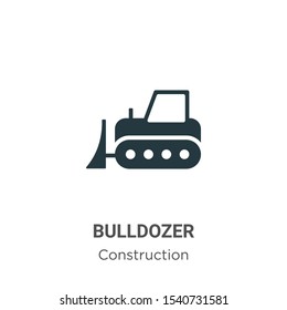 Bulldozer vector icon on white background. Flat vector bulldozer icon symbol sign from modern construction collection for mobile concept and web apps design.