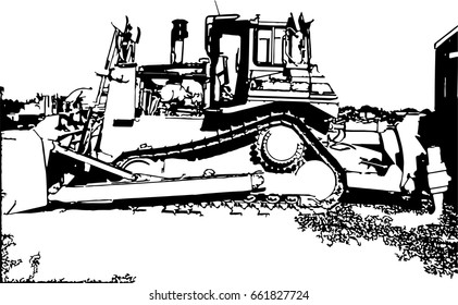 Bulldozer vector illustration