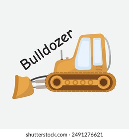 Bulldozer Vector Illustration for Construction Sites