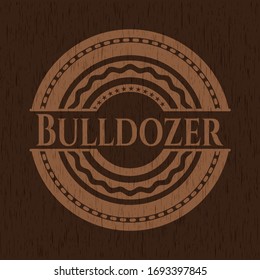 Bulldozer wood icon or emblem. Vector Illustration.