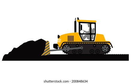 bulldozer working on a white background