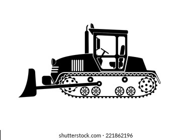 bulldozer working on a white background