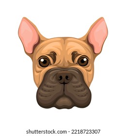 Cabeza de cachorro torpe. vector de ilustración de caricatura de carácter de especie animal