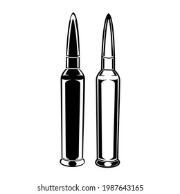 viñeta 338 Lapua Magnum vector ilustración en blanco y negro
